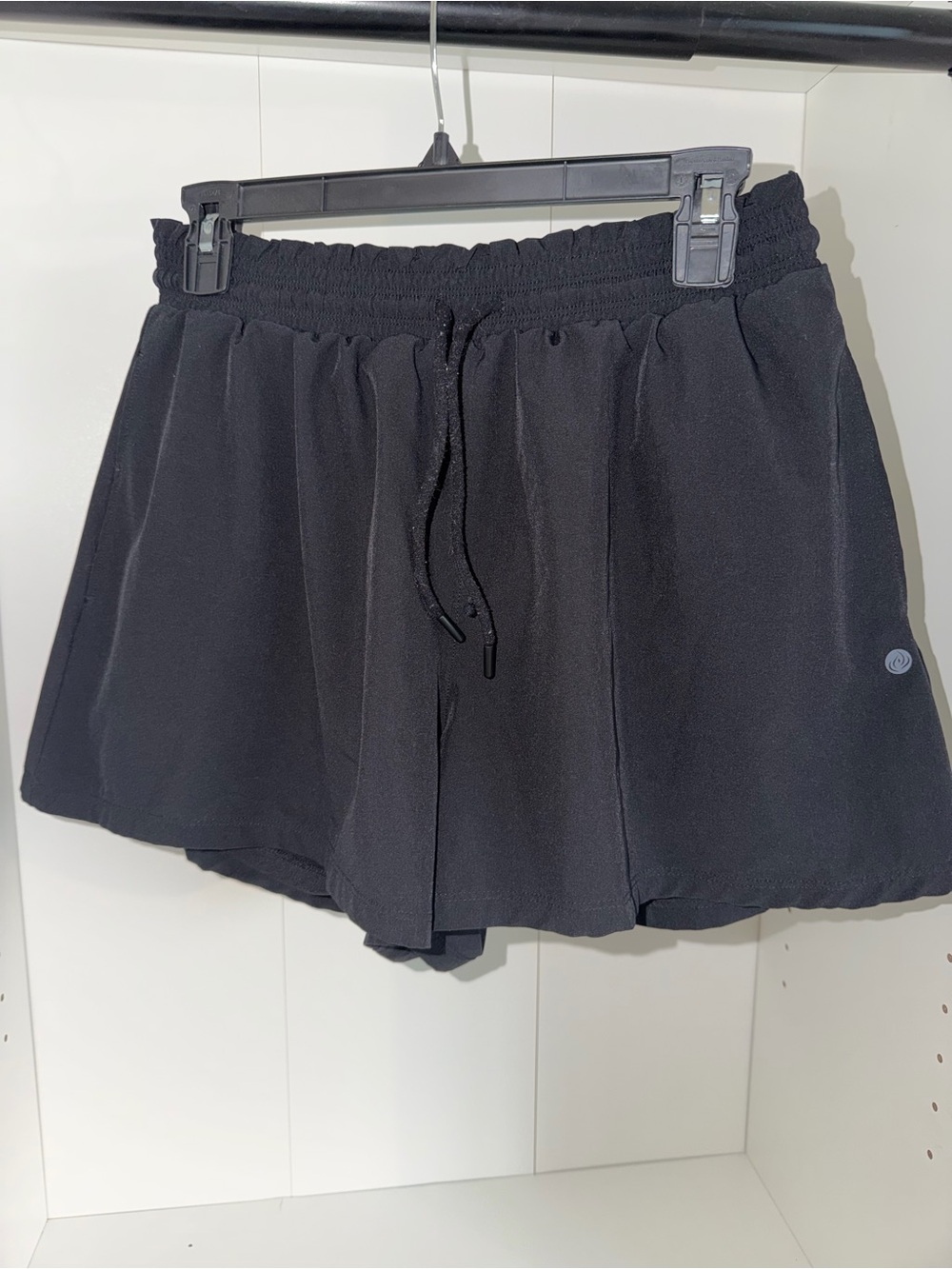 Apana Black Athletic Skort Shorts with Drawstring Waist